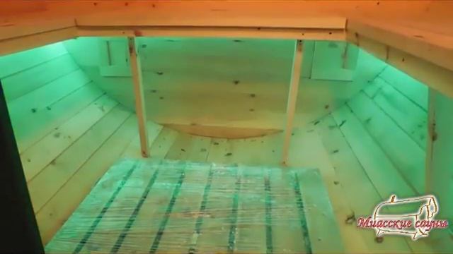 Баня Бочка Аква от Миасских Саун. Бассейн и подсветка в парной. смотреть онлайн