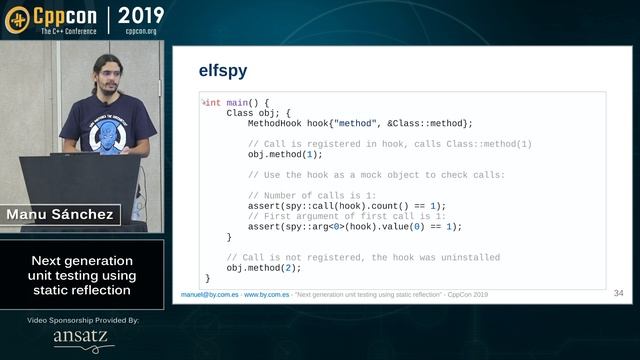 CppCon 2019: Manu Sánchez “Next generation unit testing using static reflection”