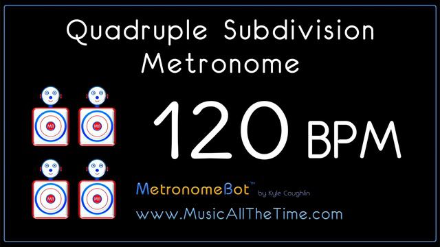 Quadruple subdivision metronome at 120 BPM MetronomeBot смотреть онлайн