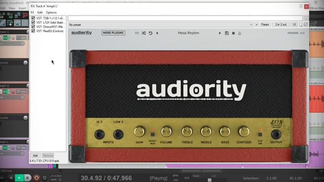 Audiority Free L12X Amp Plugin - Alt Metal Chugs Demo