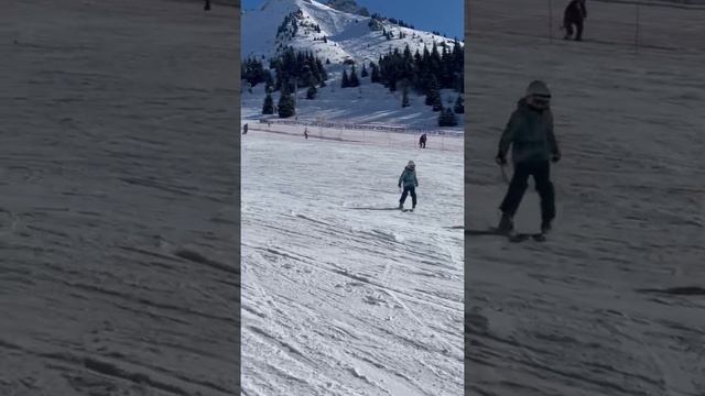 Ski resort Shymbulak. Mountains. February. Almaty. Горнолыжный курорт Шымбулак. Наши горы