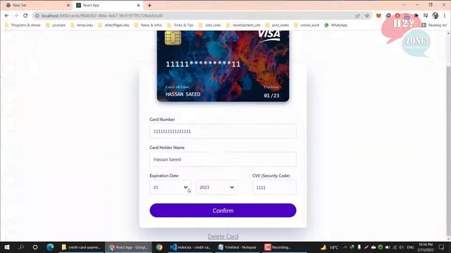 How To Make React Credit Card Payment System Project Beginners