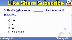 Articles Rules|English Article Practice Questions|English Grammar For All Competitive Exams|Chinmay