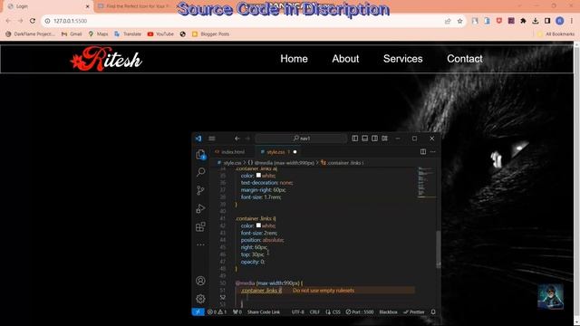 How to make a Responsive Navigation Bar Using HTML CSS and Javascript 2023 (for Beginners)| Tutoria