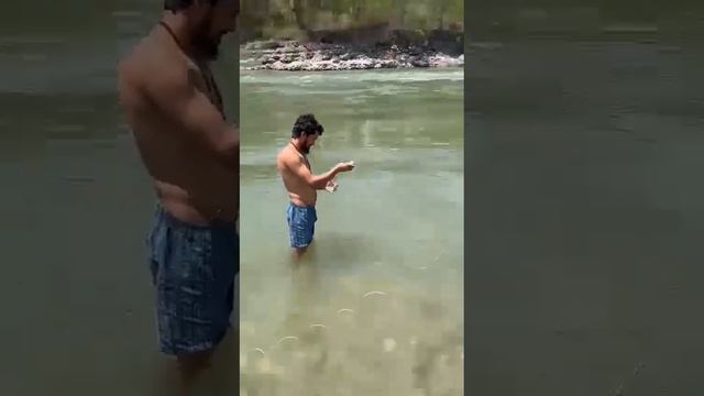 Fishing in Fresh Water using fish line