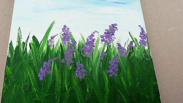 ЛЕГКАЯ РАСКРАСКА акрилом Как раскрасить Лавандовое поле акриловыми красками
