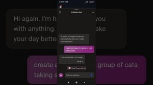chat gpt creates pictures in android phone?✨️✨️#chatgpt #bing #ai #image #cat #android
