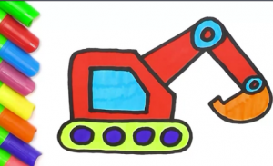 Как нарисовать Экскаватор ребенку