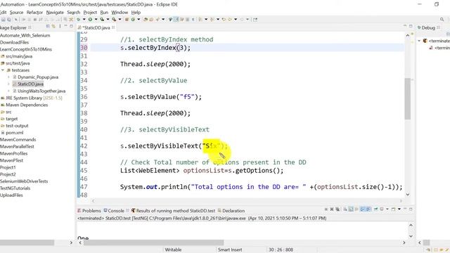 How to handle Static dropdown in Selenium WebDriver | Select option | Get drop down options list