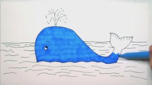 Как нарисовать кита и черепаху _ Девочка и мальчик _ Обучающие раскраски для детей фломастерами