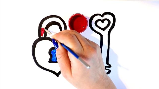 How to draw lock and key step by step | Как нарисовать замок с ключом