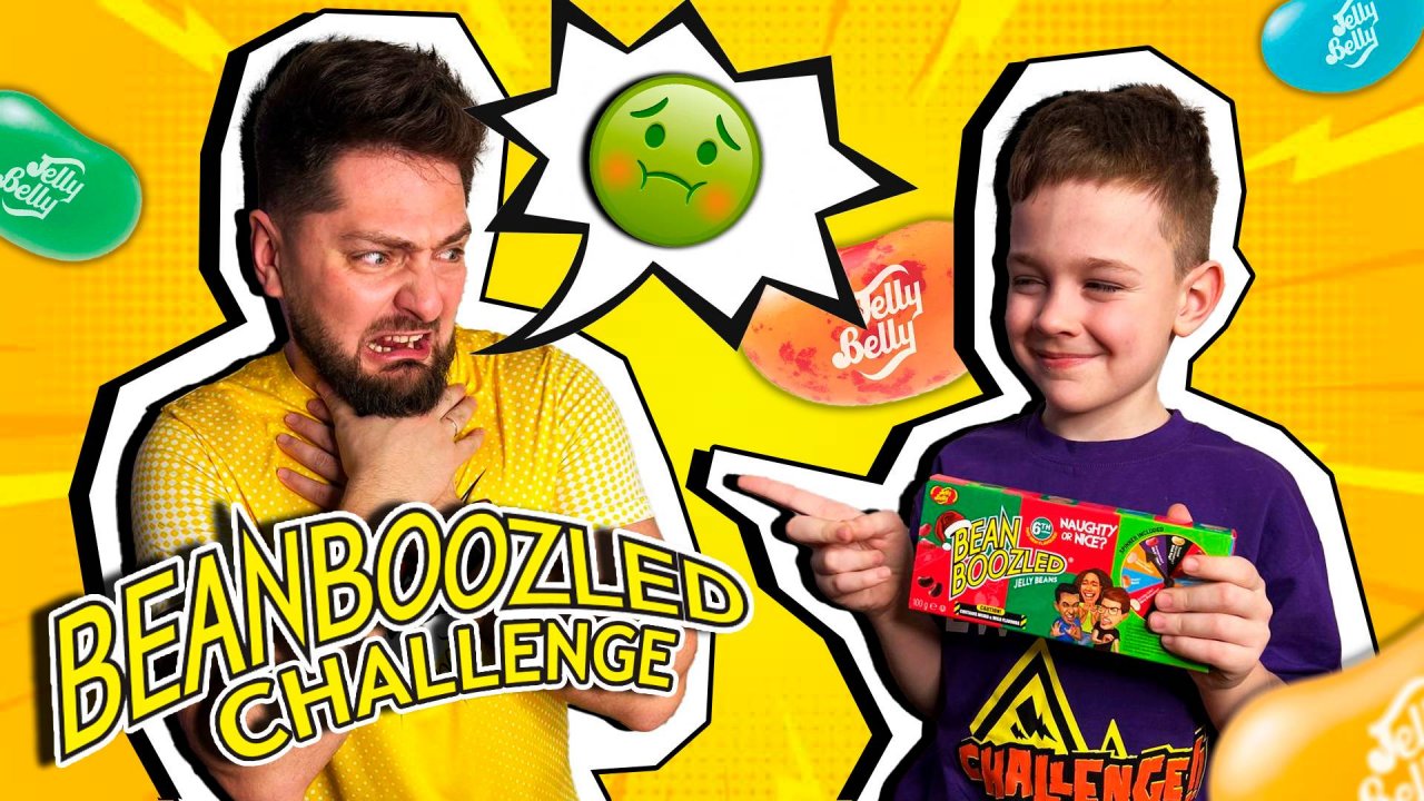 BEANBOOZLED CHALLENGE СЫН vs ПАПА / Пробуем ГАДКИЕ конфеты Бобы Гарри Поттера