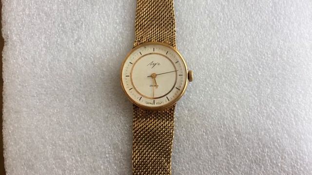 наручные часы Луч СССР 23 камня с браслетом позолоченные смотреть онлайн