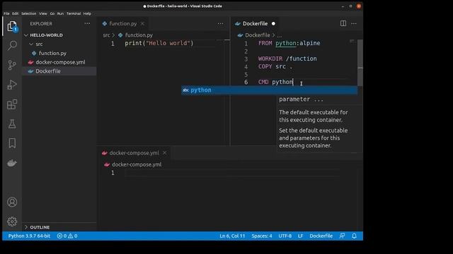Hello World Example Python, Docker, Docker Compose