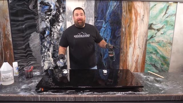 Black Fractured Marble with Epoxy Resin | Stone Coat Epoxy смотреть онлайн