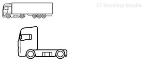 How to draw a TRUCK step by step / Drawing long-range truck MAN TGX easy