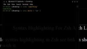 Syntax Highlighting For Zsh Arch GNU / Linux