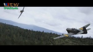 Воздушный бой Me109 и P-40. HD качество.