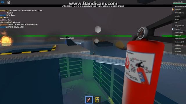 roblox pinewood computer core nuclear reactor fire (ufo crash into reactor core)