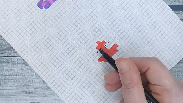 МИНИ-рисунки по клеточкам / Как рисовать кавайную дольку арбузика по клеточкам Pixel Art
