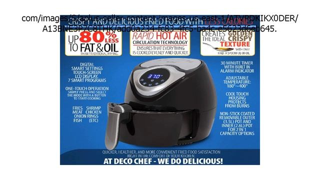 Special Discount on Deco Chef XL 3 7 QT Digital Air Fryer With 7 Smart Programs LCD Touch Scre смотреть онлайн