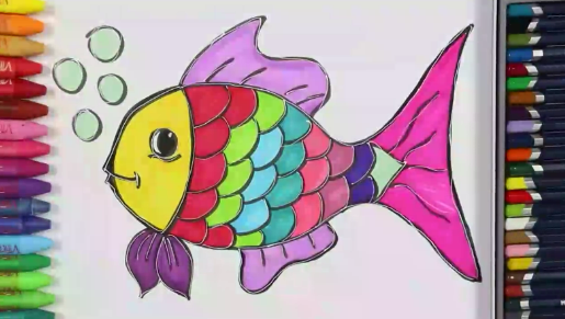 Как рисовать и раскрашивать рыбок. Рисуем рыбку смотреть онлайн