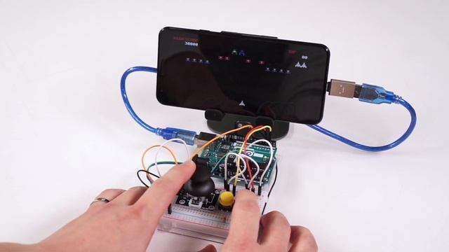 ProtoPie Connect Demo: Galaga game prototype made with Arduino & ProtoPie