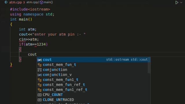 Using  if else conditional operator  cheak  your  atm pin correct or incorrect | object code |