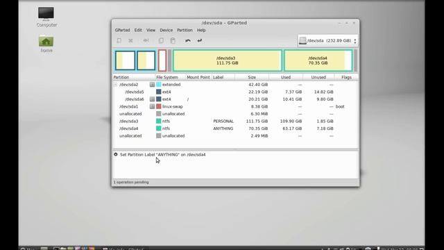GParted : To Modify and Resize Hard Disk Partition in Linux Mint 13/14 смотреть онлайн