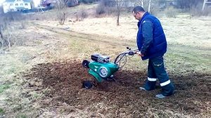 Культивация целины мотоблоком CAIMAN.