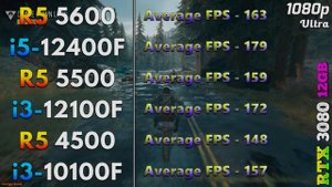 R5 5600 vs i5 12400F vs R5 5500 vs i3 12100F vs R5 4500 vs i3 10100F | PC Gaming Tested