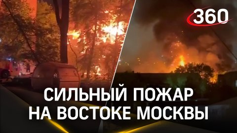 Мощный пожар на востоке Москвы: запрошена авиация для тушения