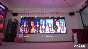 Compare indoor P2 P2.5 P3 and outdoor P3 P4 P5 P6 led video wall --- JYLED