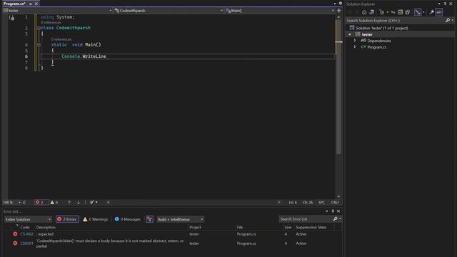 "hello world" in c#csharp  #dotnet #csharpdevelopers