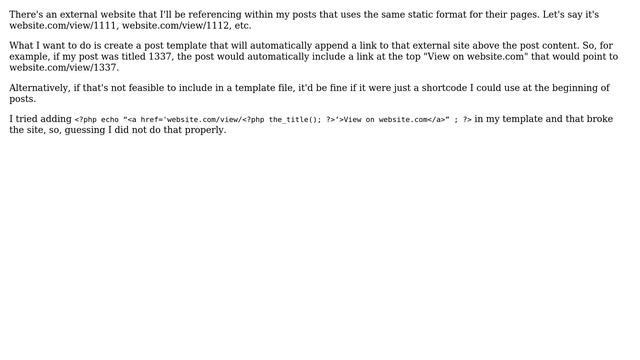 Adding variable for post title so post template can include auto-generated link to view on... смотреть онлайн