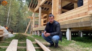 Установка обсадной коробки / Дом из профилированного бруса