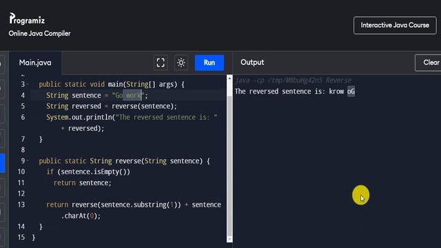Reverse a Sentence Using Recursion| in Tamil | Java program | Interview question | Simple Program смотреть онлайн