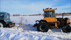 Талый снег на колёсном Дт-75!