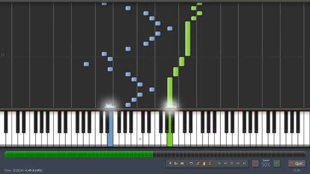 Tiersen, Yann - La Valse d 'Amelie - Piano Tutorial (50% Speed) Synthesia смотреть онлайн