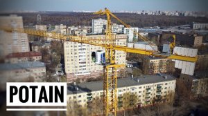 Стройка во дворе | Башенный кран Potain | Реновация. Tower crane in Moscow