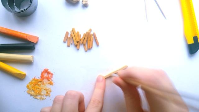 МК: Картошка фри из пластики // DIY: Fries Polymer Clay Tutorial | Mc'Donalds fast food [eng sub] смотреть онлайн