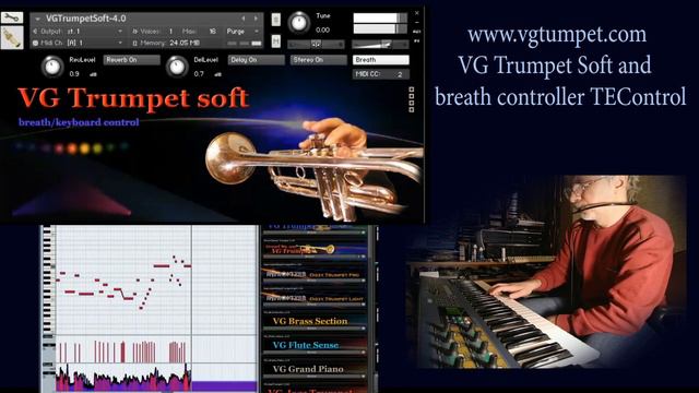 TEControl breath controller, Trumpet NI Kontakt sound library, vst wav brass смотреть онлайн