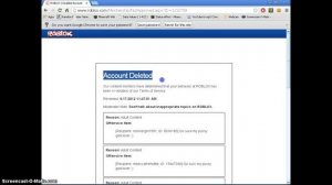 ROBLOX Account Terminated