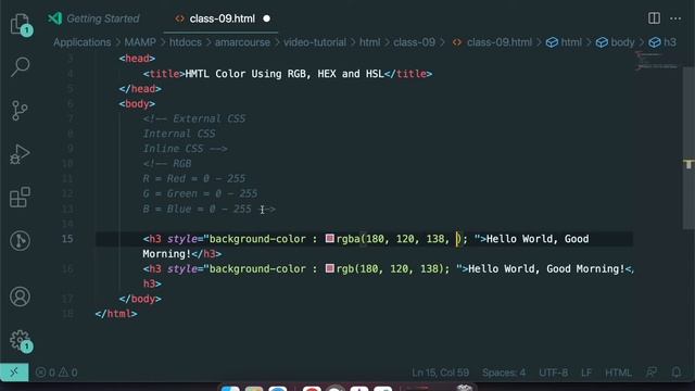 HTML Color Code | RGB | HEX | HSL | HTML Tutorial For Beginners | HTML বাংলা টিউটোরিয়াল
