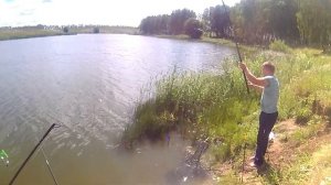 Летняя рыбалка на озере.  Новосибирская область.