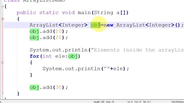 ArrayList in Java with Example / Collection Framework : ArrayList / Dynamic Generic Array in Java