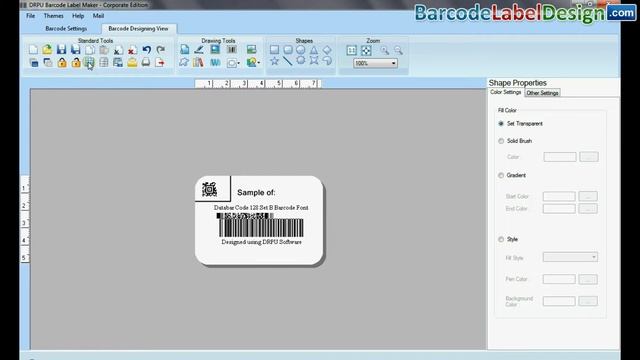 Design and print Databar Code 128 Set B barcode for different organization