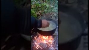 Каша сливуха на костре