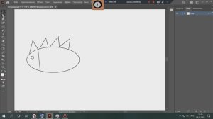 Рисую ёжика для 2д игры своей в Adobe Illustratore