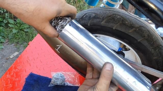 Замена набивки глушителя